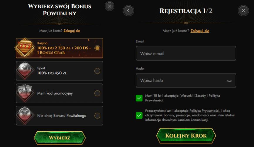Legiano Casino login
